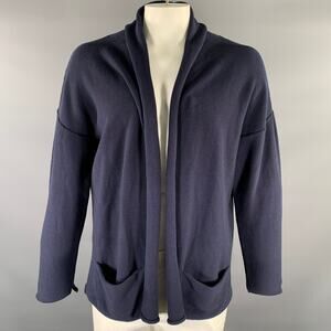 JOHN ELLIOTT Size XL Navy Knit Cotton Cape Cardigan